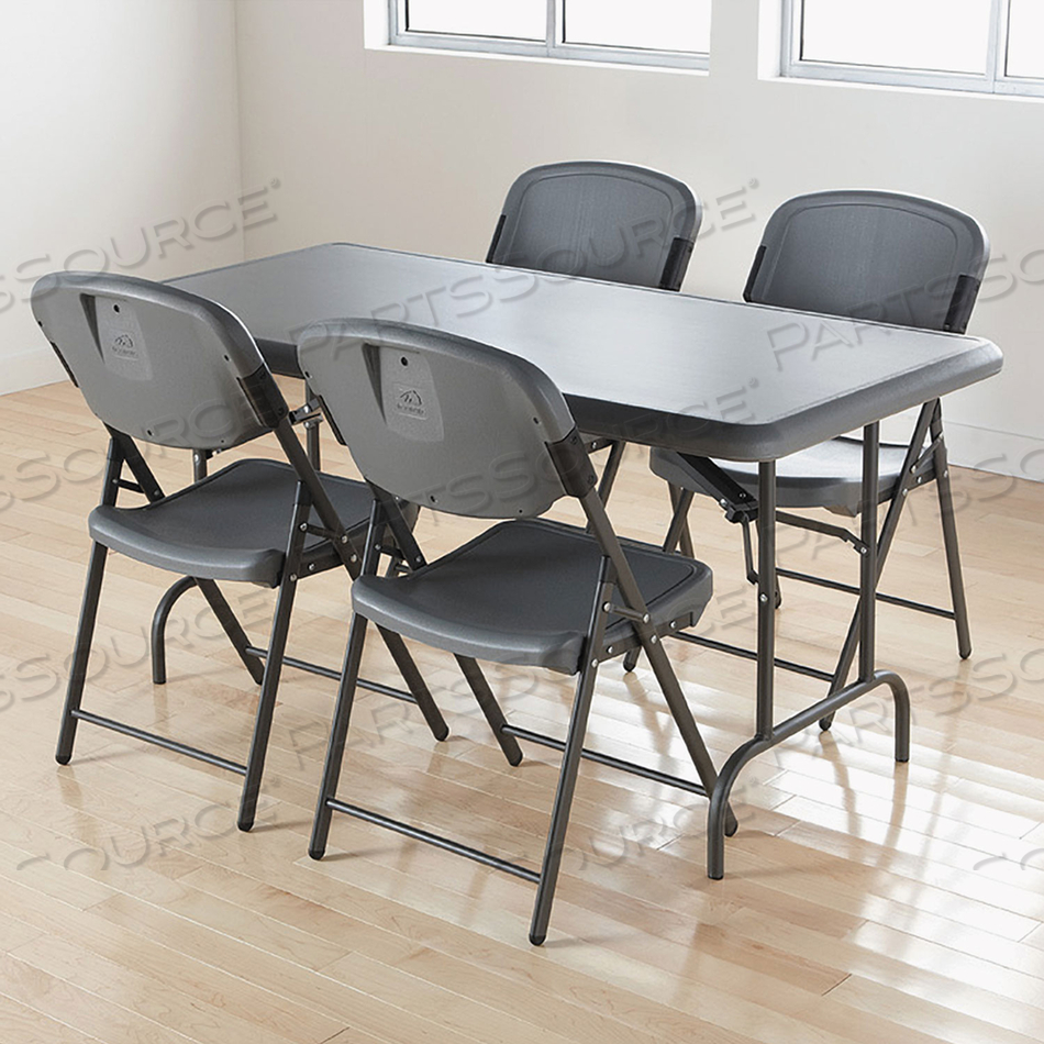 INDESTRUCTABLE INDUSTRIAL FOLDING TABLE, RECTANGULAR TOP, 1,200 LB CAPACITY, 60W X 30D X 29H, CHARCOAL by Iceberg Enterprises