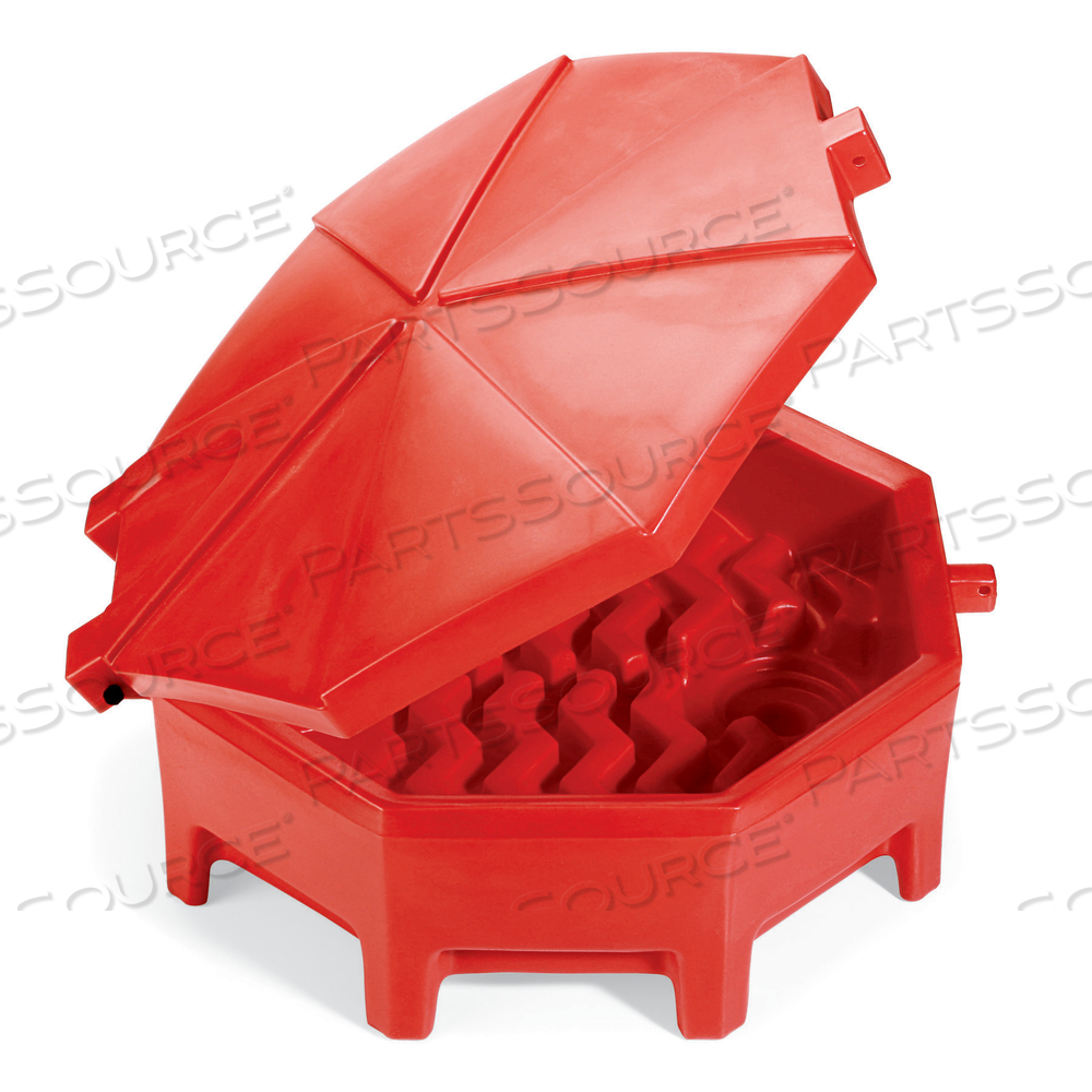 PIG UNIVERSAL POLY DRUM FUNNEL WITH HINGED LID by New Pig Corporation PIG UNIVERSAL POLY DRUM FUNNEL WITH HINGED LID by New Pig Corporation