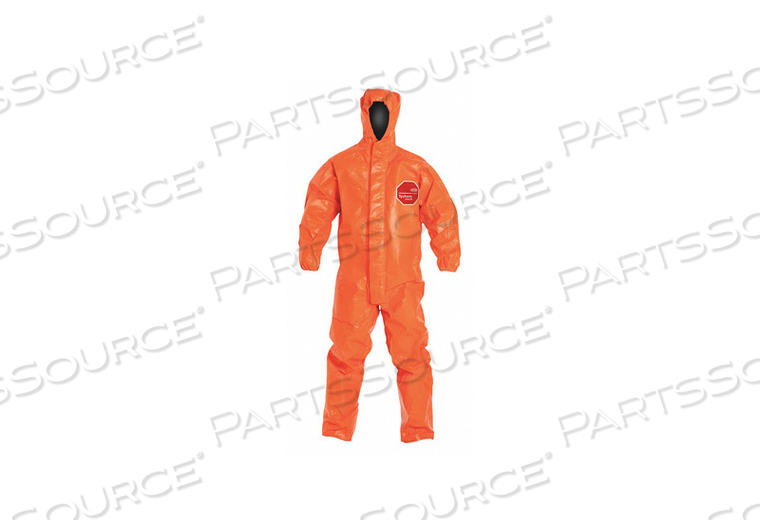 HOODED COVERALL ELASTIC ORANGE 4XL PK2 