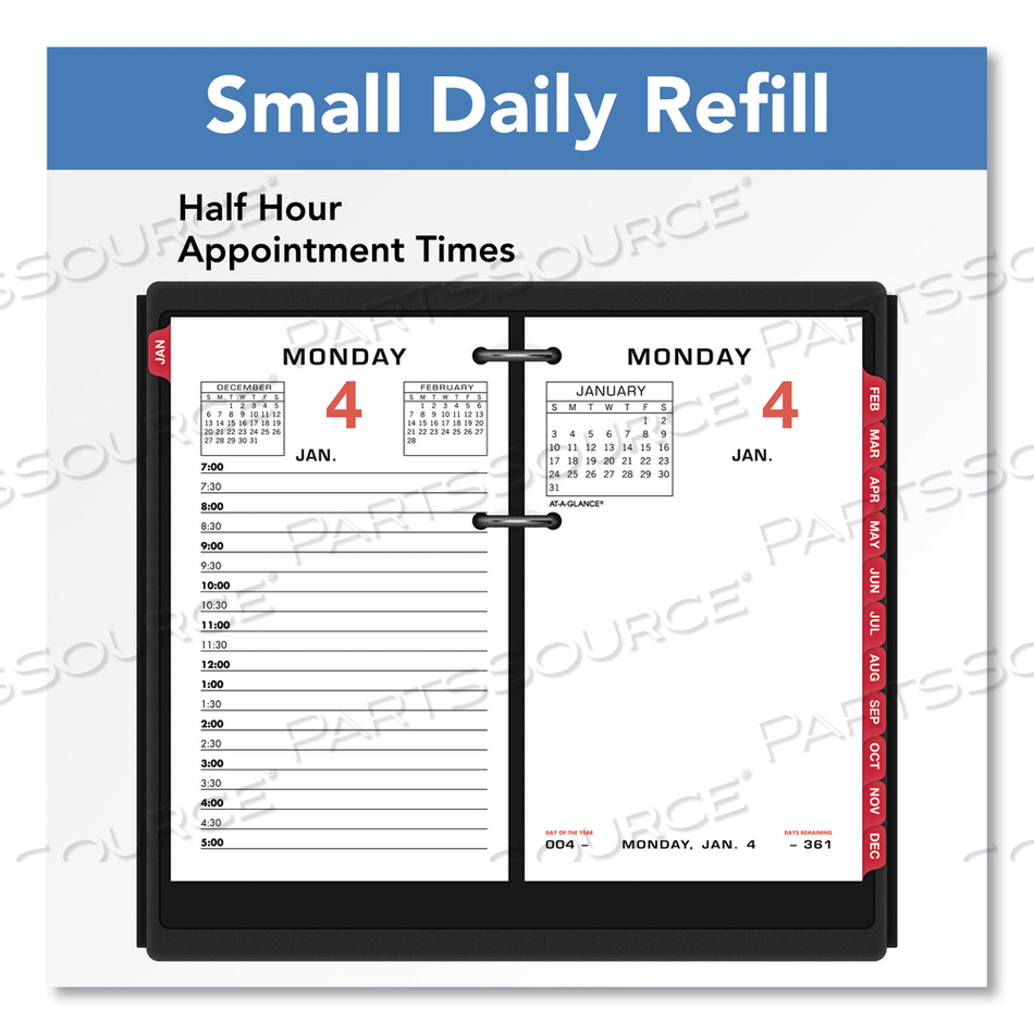 TWO-COLOR DESK CALENDAR REFILL, 3.5 X 6, WHITE SHEETS, 2023 by At-A-Glance