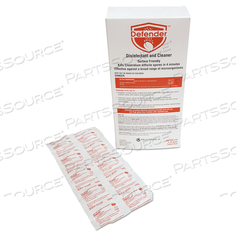 SPORICIDAL DISINFECTANT TABLETS, 100/BX 