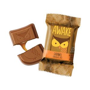 CAFFEINATED CARAMEL CHOCOLATE BITES, 0.58 OZ BARS, 50 BARS/BOX by Awake