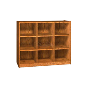 WOOD CUBICLE CABINET, 9 OPENINGS, OPEN FRONT, 52 X 17-5/8 X 42-3/8, AMBER ASH by Ironwood Manufacturing Inc