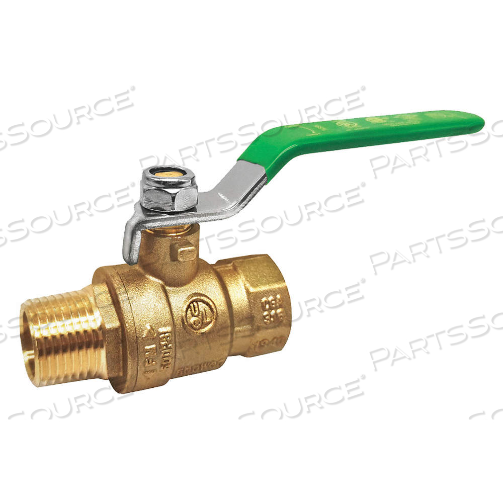 MANUAL TWO-WAY BALL VALVE, 2 IN, BRASS, STRAIGHT, MIP X FIP, FULL PORT BALL PORT by Approved Vendor MANUAL TWO-WAY BALL VALVE, 2 IN, BRASS, STRAIGHT, MIP X FIP, FULL PORT BALL PORT by Approved Vendor