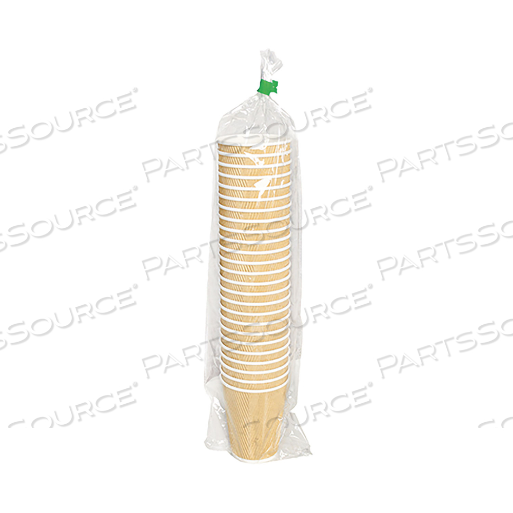 RIPPLE HOT CUPS, 8 OZ, KRAFT/WHITE by Karat RIPPLE HOT CUPS, 8 OZ, KRAFT/WHITE by Karat