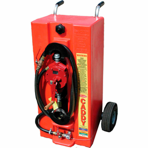 POLY EVACUATION 28-GALLON GAS CADDY, IND. PUMP, UN/DOT APPRVD by Todd USA