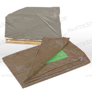 10810 CSM TARPS HEAVY DUTY CONTRACTOR'S TARP,8X10,BROWN/ GREEN 