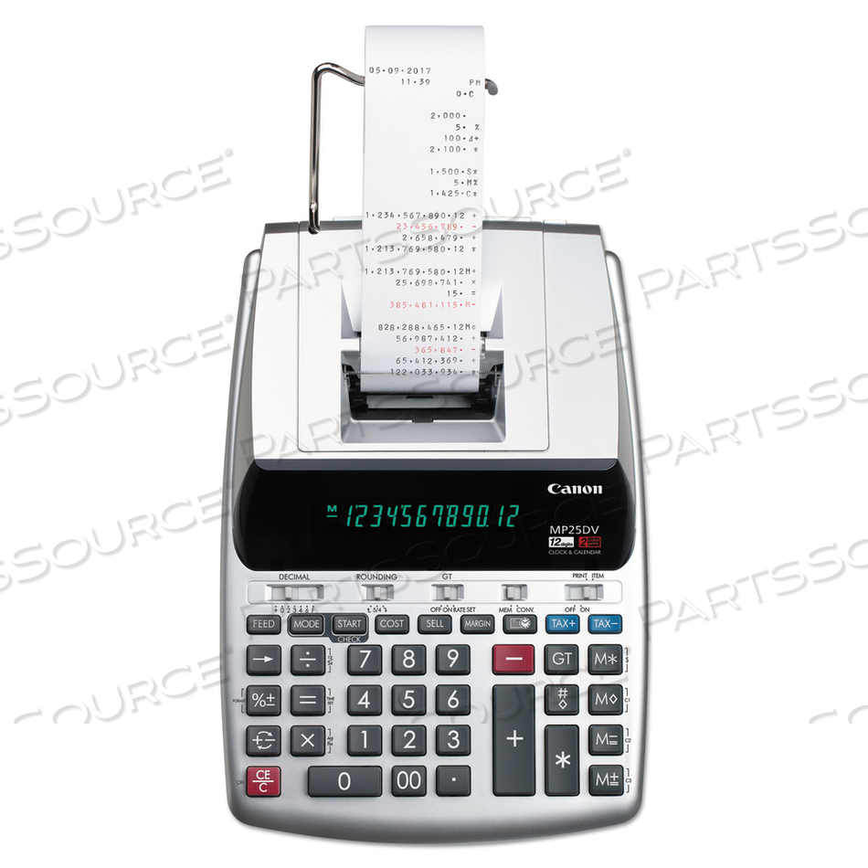 MP25DV 12-DIGIT RIBBON PRINTING CALCULATOR, BLACK/RED PRINT, 4.3 LINES/SEC by Canon (Consumer Electronics)