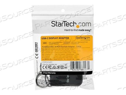 COMPACT USB C TO VGA ADAPTER, 1080P 60HZ USB TYPE-C TO VGA VIDEO DISPLAY CONVERTER WITH KEYCHAIN RING, ACTIVE USB-C DP ALT MODE TO VGA MONIT by StarTech.com Ltd.