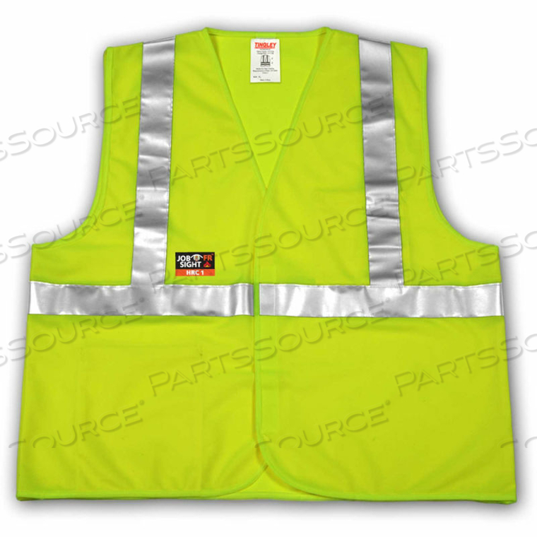 V81622 JOB SIGHT FR CLASS 2 SAFETY VEST, FLUORESCENT LIME, 4XL/5XL 