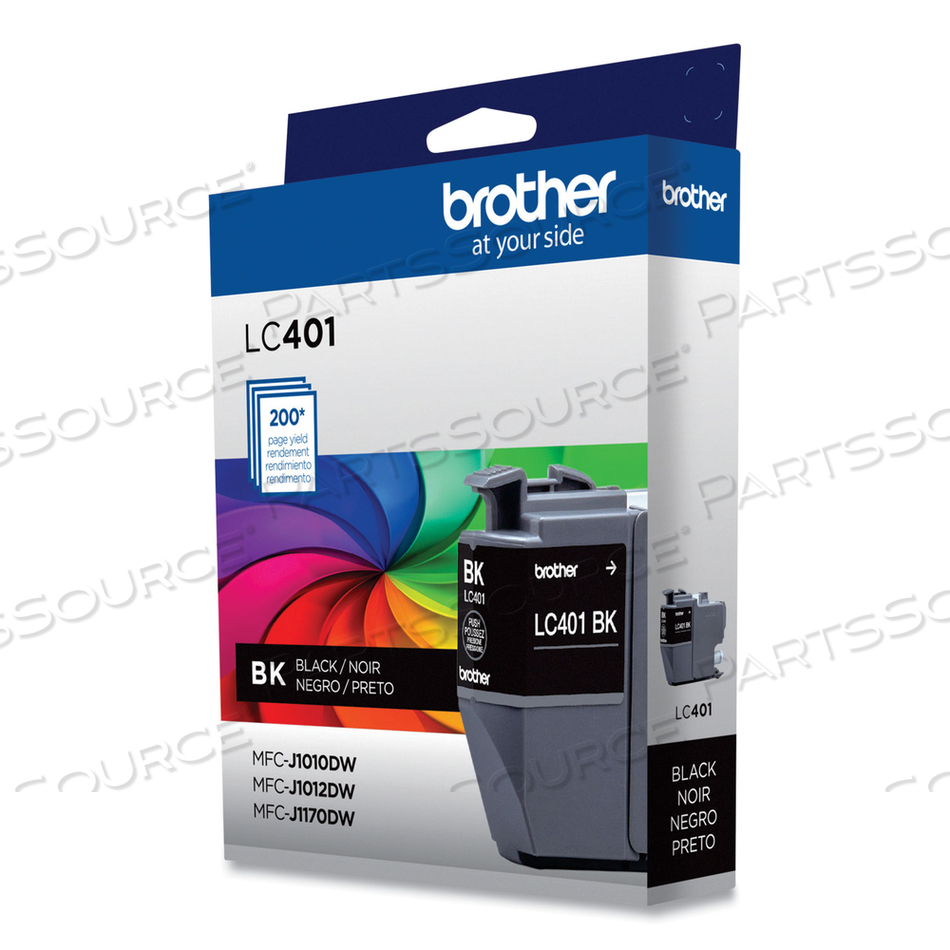 LC401BK, BLACK, ORIGINAL, BOX, INK CARTRIDGE, FOR MFC-J1010DW, MFC-J1012DW, MFC-J1170DW by Brother