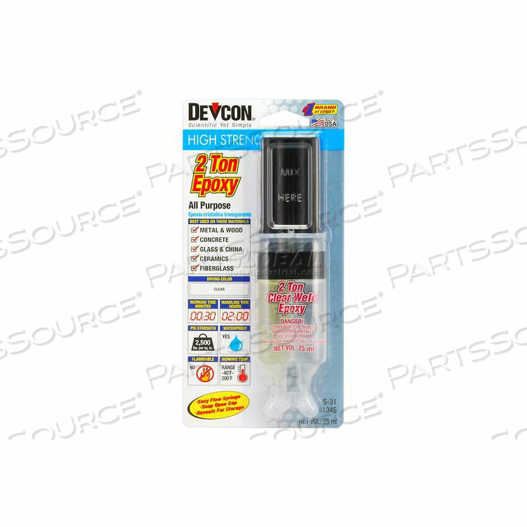 2 TON EPOXY, 25ML SYRINGE by Devcon 2 TON EPOXY, 25ML SYRINGE by Devcon
