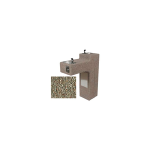 CONCRETE DUAL OUTDOOR DRINKING FOUNTAIN ADA ACCESSIBLE - GRAY LIMESTONE by Bohlmann