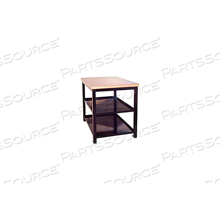 24 X 36 X 36 DOUBLE SHELF SHOP STAND - SHOP TOP - BLACK 