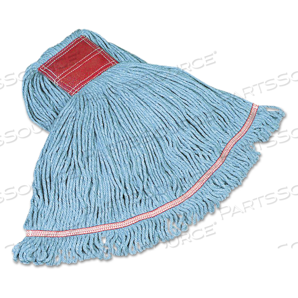 SWINGER LOOP WET MOP HEADS, COTTON/SYNTHETIC, BLUE, LARGE by Rubbermaid Medical Division