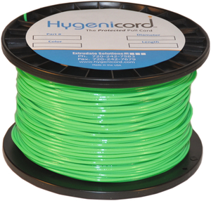 GERM CLEANABLE PULLCORD, GREEN GLOW IN THE DARK, 2 MM X 500 FT by Extrudate Solutions, LLC