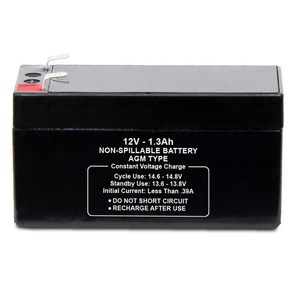 SEALED LEAD ACID BATTERY, 12V DC, 1.3 AH CAPACITY, 2.09 IN HT, 1.7 IN WD, 3.82 IN DP by Approved Vendor