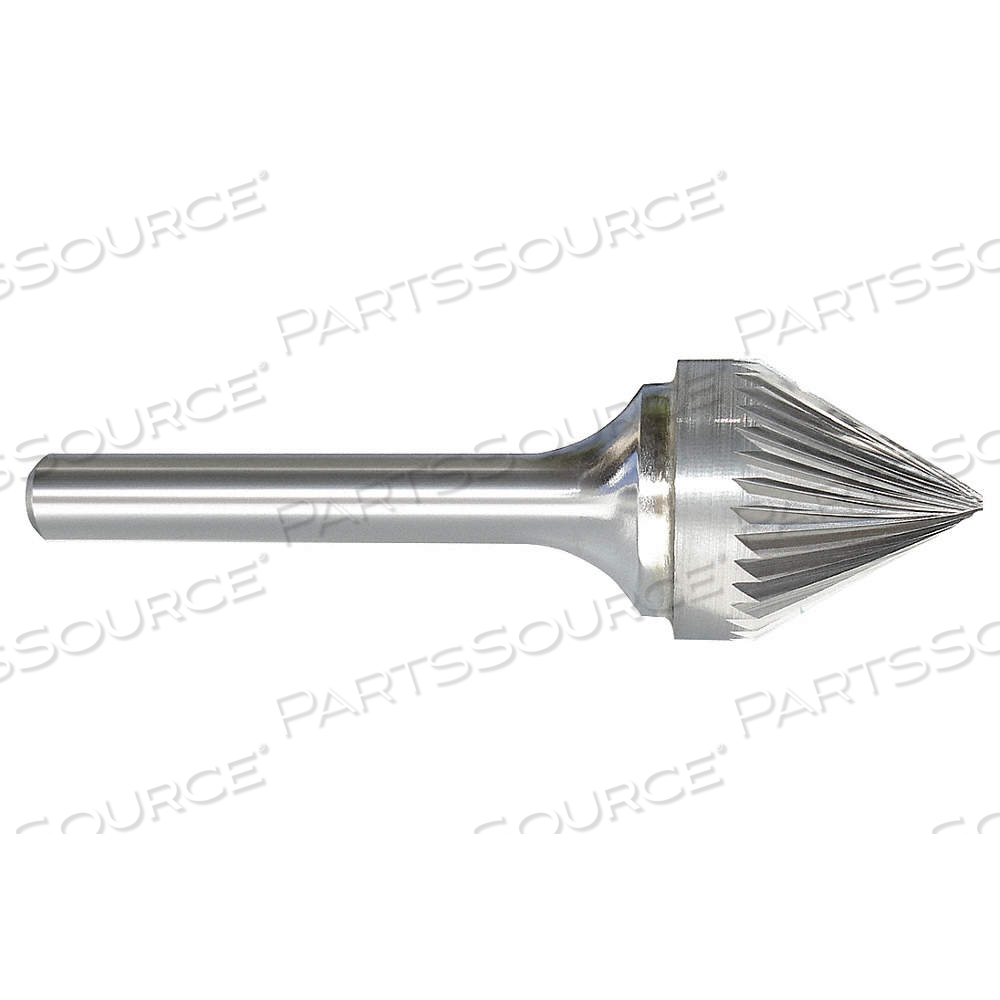 CARBIDE BUR, 60° CONE, SJ-5, SINGLE CUT, 1/2 IN X 7/16 IN HEAD, 1/4 IN SHANK by Monster