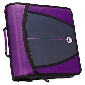 LARGE CAPACITY ZIPPER BINDER, 3 RINGS, 3" CAPACITY, 11 X 8.5, PURPLE by Case It