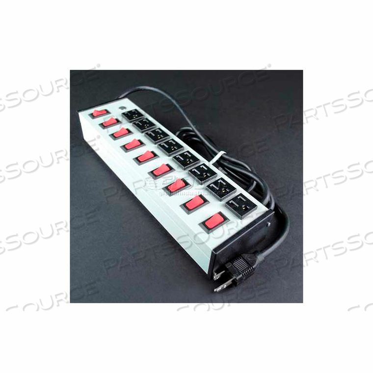 UL209BD MULTI-OUTLET POWER UNIT, 125V, 15A, 13"L, 8 OUTLETS, 15' CORD by Wiremold
