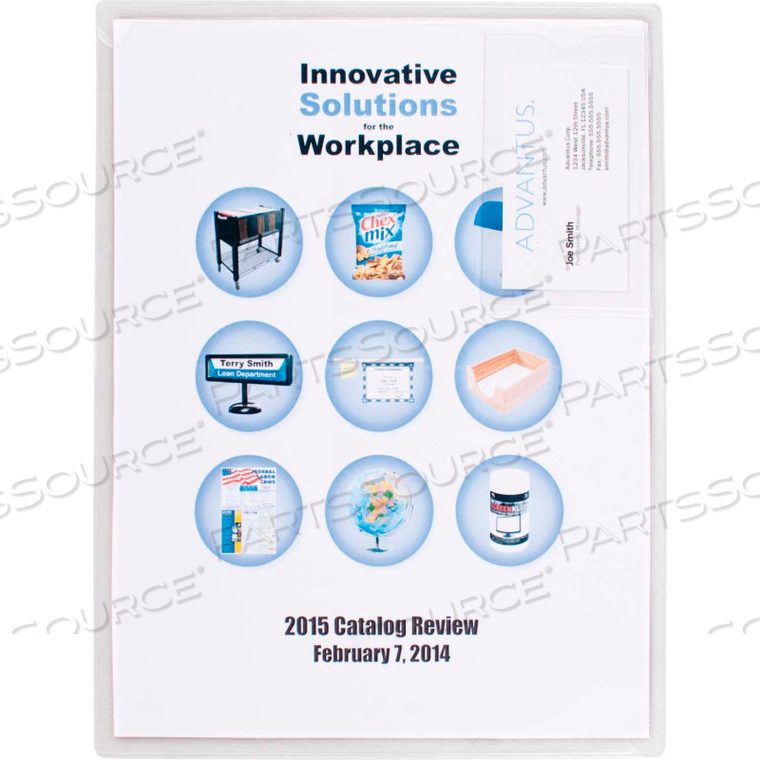 KLEER-FILE VINYL LETTER FOLDER W/ ID POCKET, CLEAR by Angler's