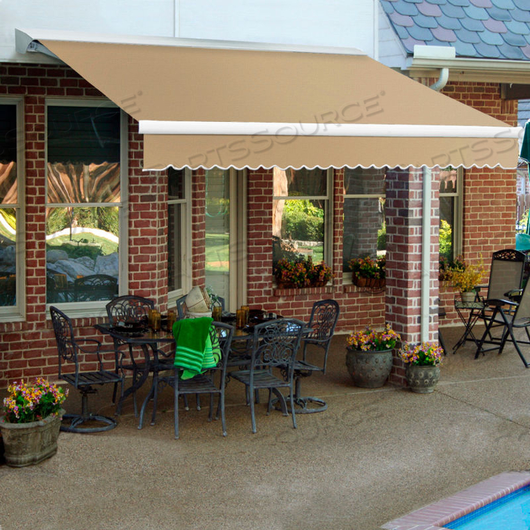 RETRACTABLE AWNING RIGHT MOTOR 20'W X 11/16'H X 10'D TAN 