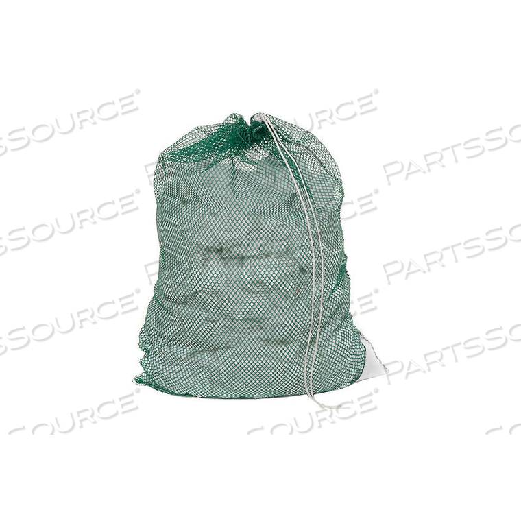 MESH BAG W/ DRAWSTRING CLOSURE, GREEN, 24X36, HEAVY WEIGHT 