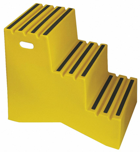 J4025 STEP STAND 3 STEPS POLYETHYLENE YELLOW by DPI