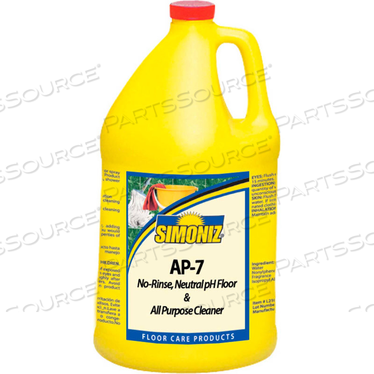 AP-7 NEUTRAL PH FLOOR CLEANER, GALLON BOTTLE, 4 BOTTLES by Simoniz USA