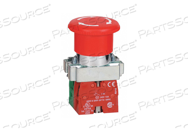 E-STOP PUSH BUTTON NON-ILL 22MM 1NO/1NC by DAYTON ELECTRIC MANUFACTURING CO