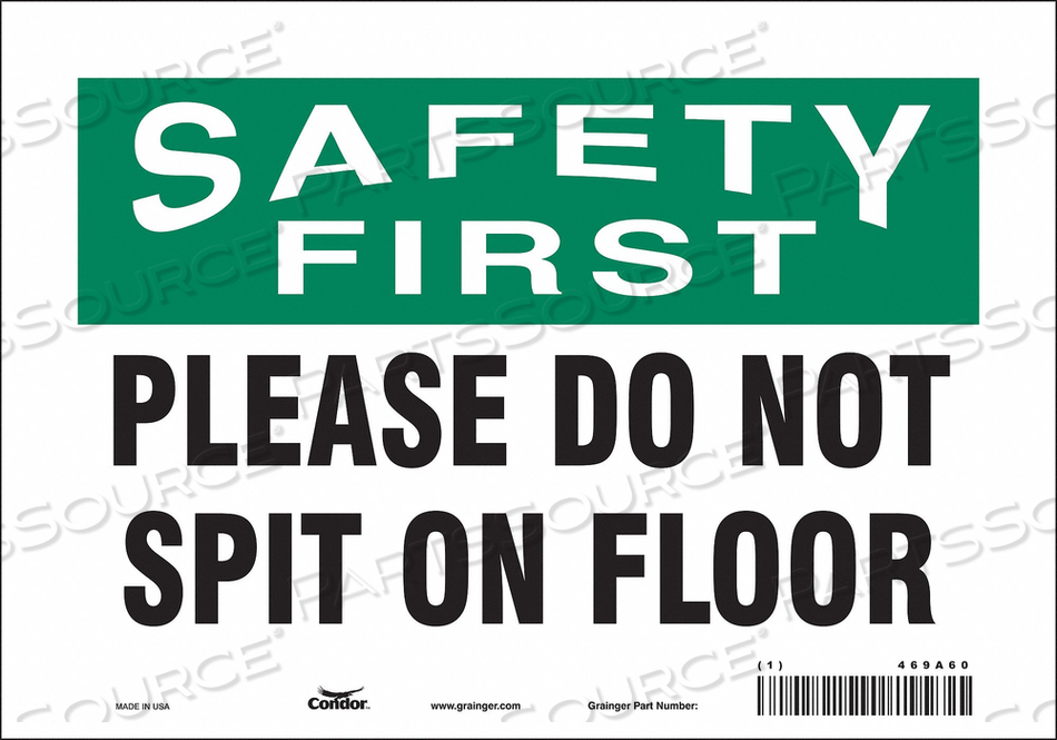 SAFETY SIGN 10 7 0.004 THICKNESS 