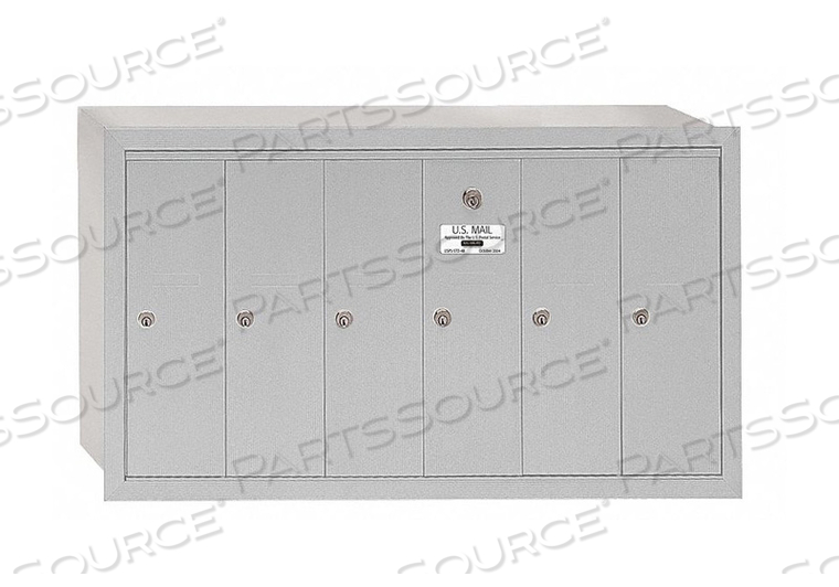 VERTICAL MAILBOX 6 DOORS ALUM by Salsbury Industries