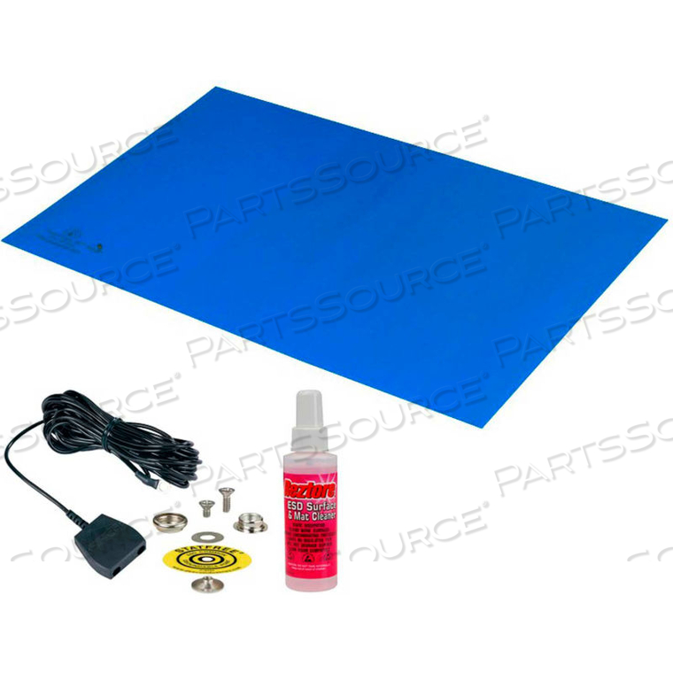 STATFREE Z2 DISSIPATIVE 3-LAYER VINYL MAT KIT 30"D X 72"W - BLUE by Desco