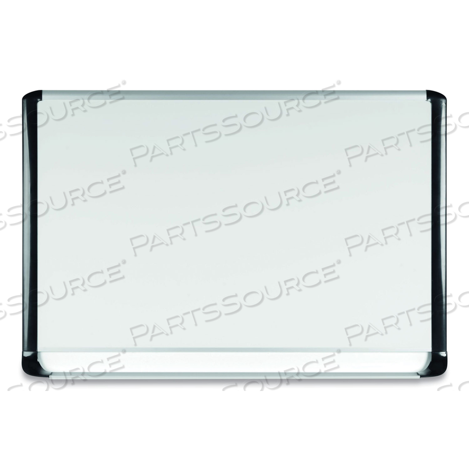 LACQUERED STEEL MAGNETIC DRY ERASE BOARD, 48 X 72, SILVER/BLACK by MasterVision