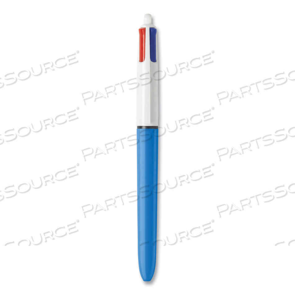 4-COLOR MULTI-COLOR BALLPOINT PEN, RETRACTABLE, MEDIUM 1 MM, BLACK/BLUE/GREEN/RED INK, BLUE BARREL 