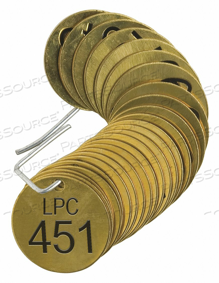 NUMBER TAG BRASS SERIES LPC 451-475 PK25 by Brady Americas