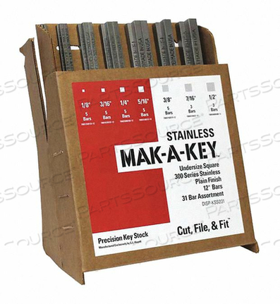 KEY STOCK ASSORMENT 31 PCS.1 FT LENGTH by G.L. Huyett