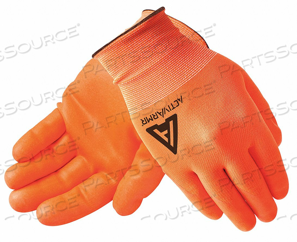 GLOVES, COATED, NITRILE, ABRASION LEVEL 3, ORANGE, LARGE (9) by Ansell Healthcare