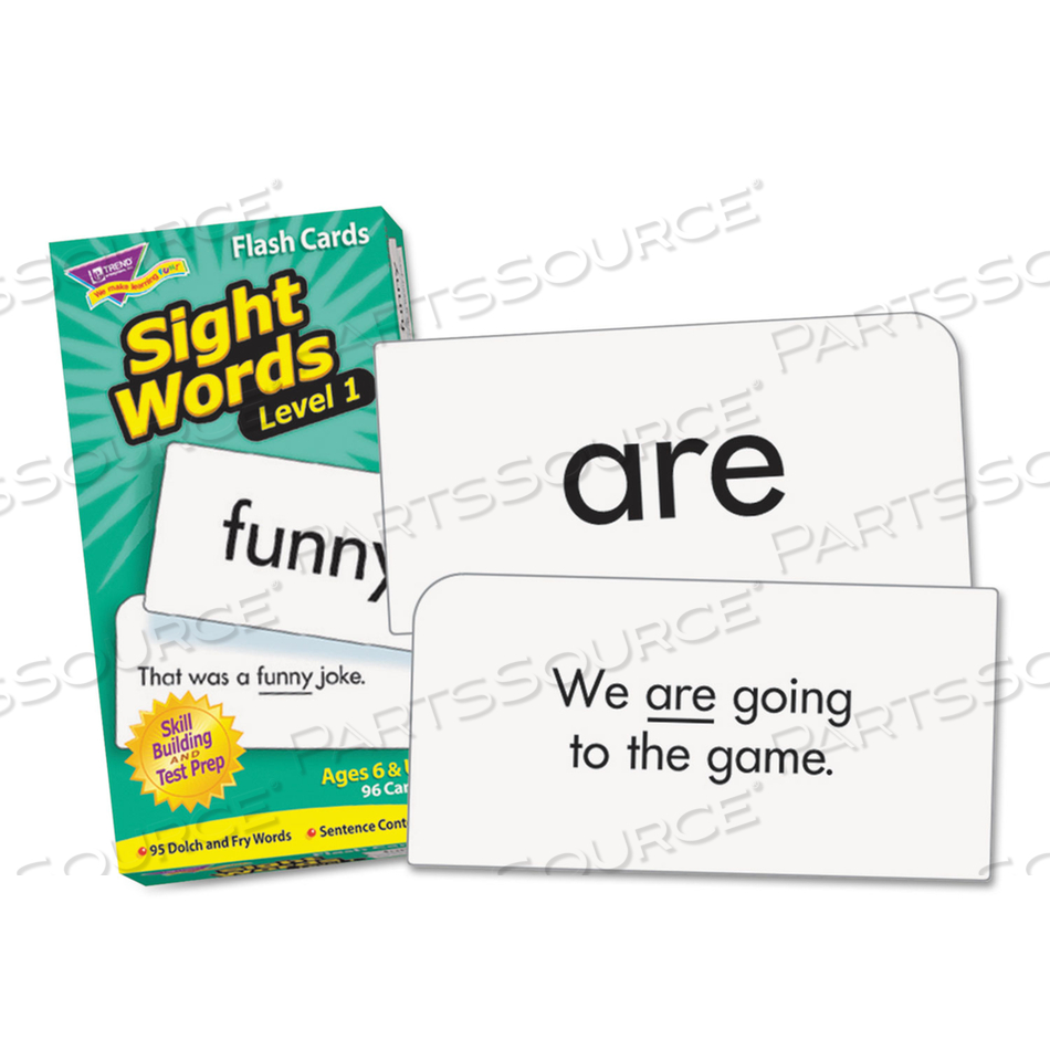 SKILL DRILL FLASH CARDS, SIGHT WORDS SET 1, 3 X 6, BLACK AND WHITE by Trend