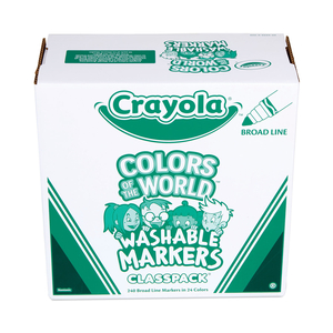 ULTRA-CLEAN WASHABLE MARKER CLASSPACK, BROAD BULLET TIP, 8 ASSORTED COLORS, 192/PACK by Crayola