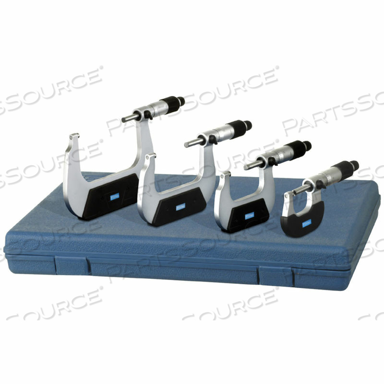 0-4" 4 PIECE MECHANICAL MICROMETER SET by Fowler
