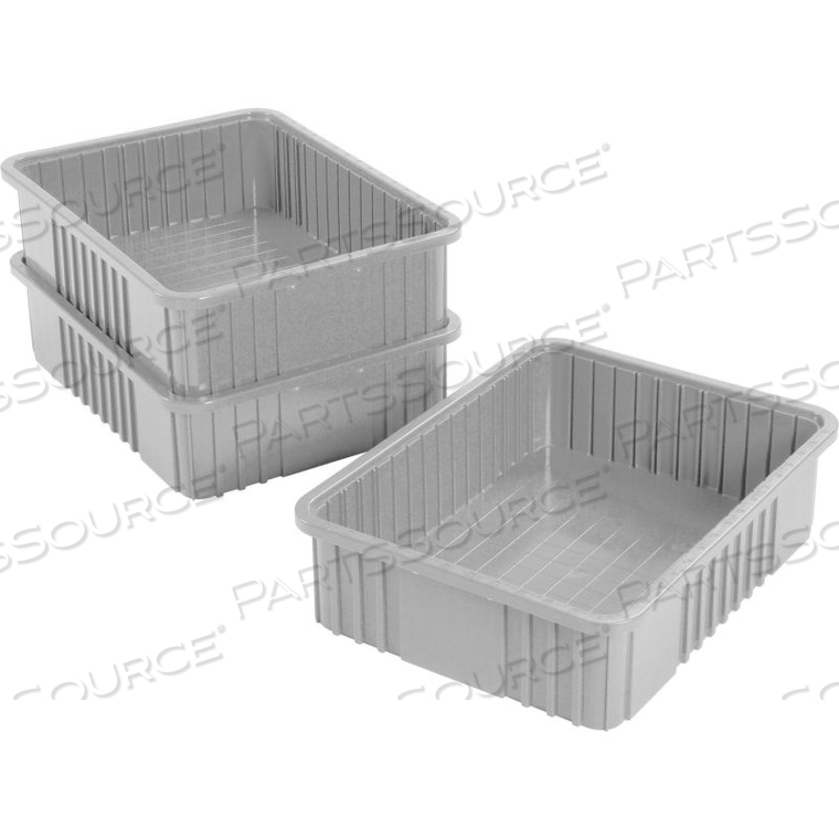 GLOBAL INDUSTRIAL PLASTIC DIVIDABLE GRID CONTAINER - DG93060, 22-1/2"L X 17-1/2"W X 6"H, GRAY by Quantum Storage Systems GLOBAL INDUSTRIAL PLASTIC DIVIDABLE GRID CONTAINER - DG93060, 22-1/2"L X 17-1/2"W X 6"H, GRAY by Quantum Storage Systems