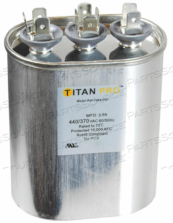 MOTOR DUAL RUN CAP 15/5MFD 370-440V OVAL by Titan Pro