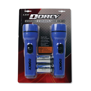 LED FLASHLIGHT PACK, 1 D BATTERY (INCLUDED), BLUE, 2/PACK by Dorcy International Inc.