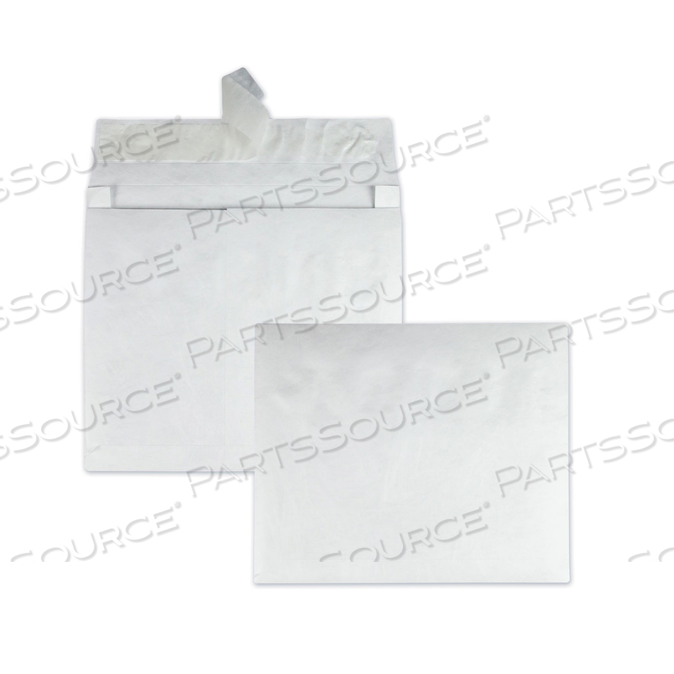 LIGHTWEIGHT 14 LB TYVEK OPEN END EXPANSION MAILERS, #15 1/2, SQUARE FLAP, REDI-STRIP ADHESIVE CLOSURE, 12 X 16, WHITE by Survivor