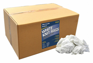 WHITE T-SHIRT KNIT RAGS 15 LB BOX by Proclean Basics