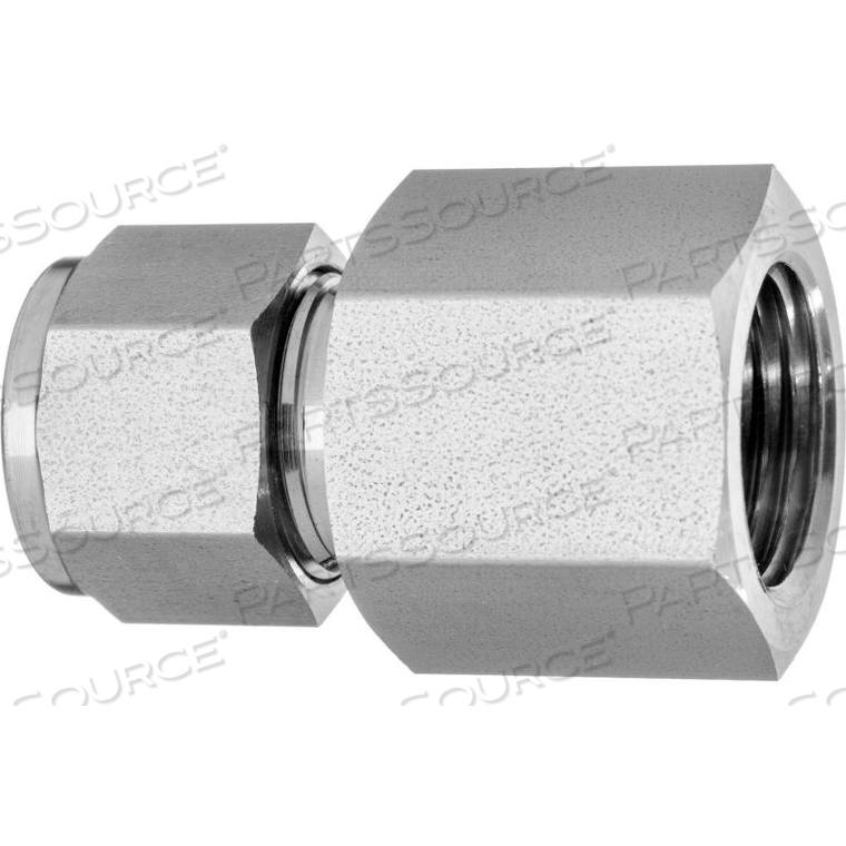 316 SS 37 DEGREE FLARED FITTING - STRAIGHT ADAPTER FOR 1/4" TUBE OD X 1/8" NPT FEMALE THREAD 
