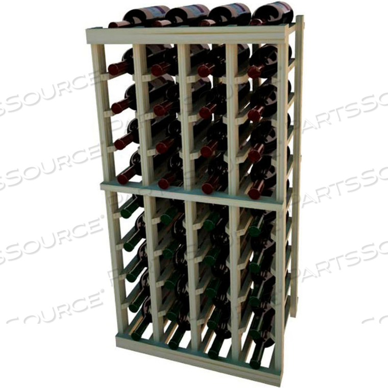 INDIVIDUAL BOTTLE WINE RACK - 4 COLUMNS, 4 FT HIGH - BLACK, PINE 