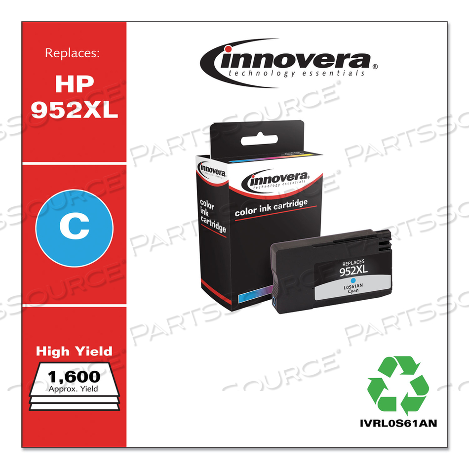 REMANUFACTURED CYAN HIGH-YIELD INK, REPLACEMENT FOR 952XL (L0S61AN), 1,600 PAGE-YIELD by Innovera