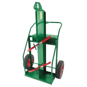 HEAVY-DUTY REINFORCED FRAME DUAL-CYLINDER CART WITH FIREWALL, 65 IN H X 37 IN W, 16 IN SOLID WHEELS by Anthony Welded Products